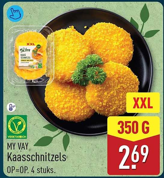MY VAY Kaasschnitzels 4 stuks XXL 350 g