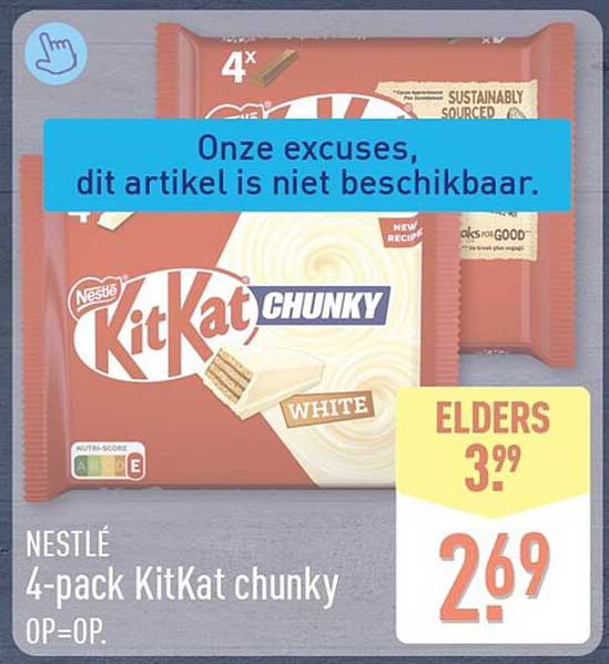 NESTLÉ 4-pack KitKat chunky OP=OP.