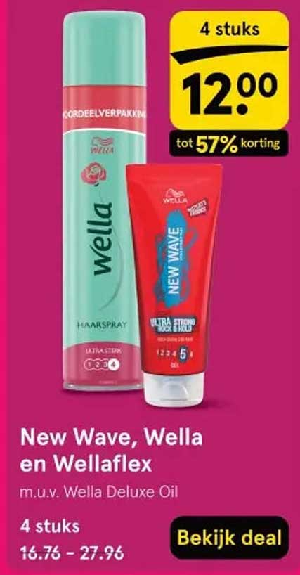 New Wave, Wella en Wellaflex m.u.v. Wella Deluxe Oil 4 stuks