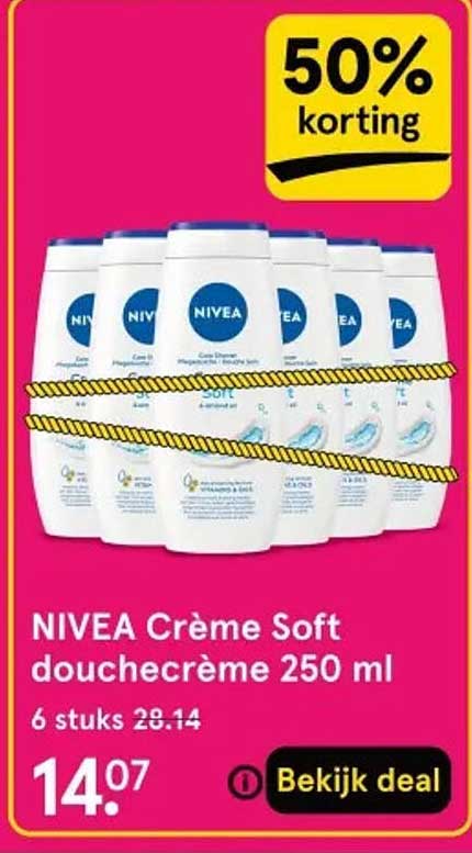 NIVEA Crème Soft douchecrème 250 ml 50% korting