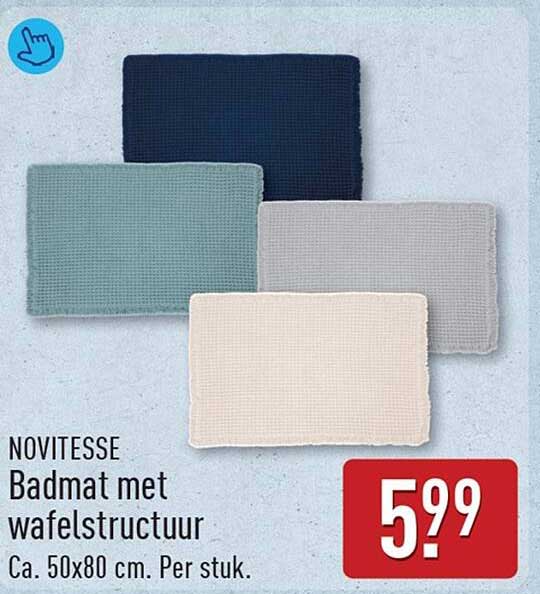 NOVITESSE Badmat met wafelstructuur Ca. 50x80 cm. Per stuk.