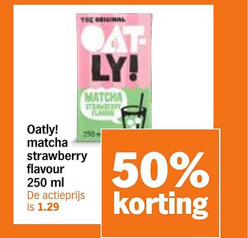 Oatly! matcha strawberry flavour 250 ml 50% korting