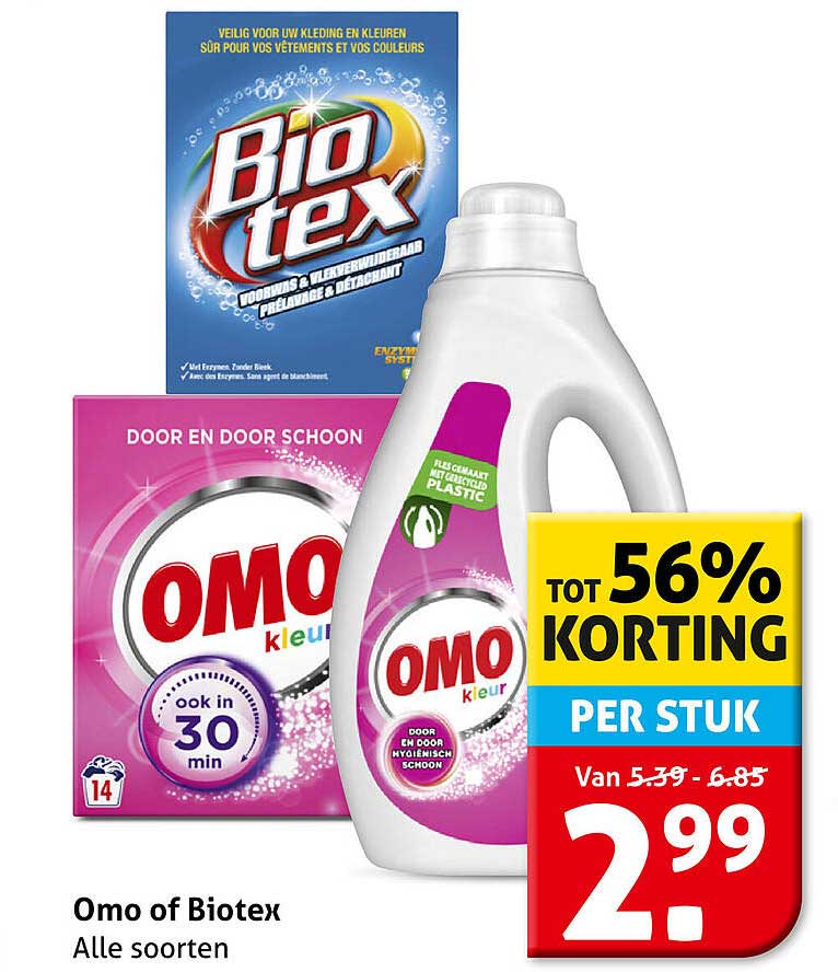 Omo of Biotex Alle soorten