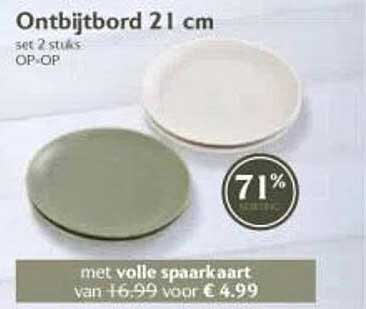 Ontbijtbord 21 cm set 2 stuks OP=OP