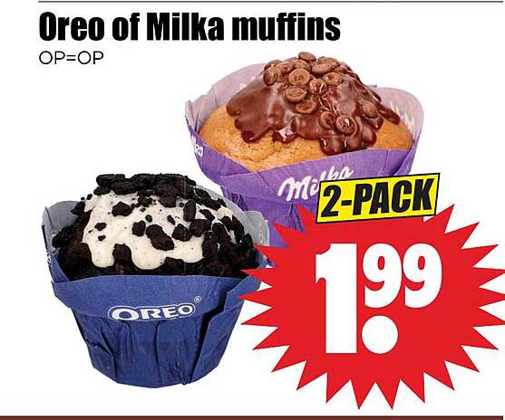 Oreo of Milka muffins OP=OP 2-PACK