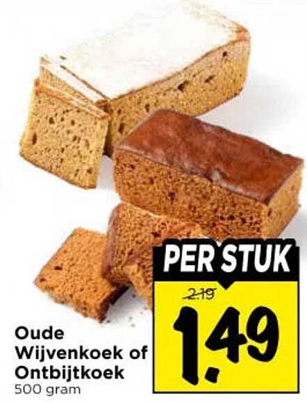 Oude Wijvenkoek of Ontbijtkoek PER STUK