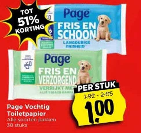Page Vochtof Toiletpapier Alle soorten pakken 38 stuks