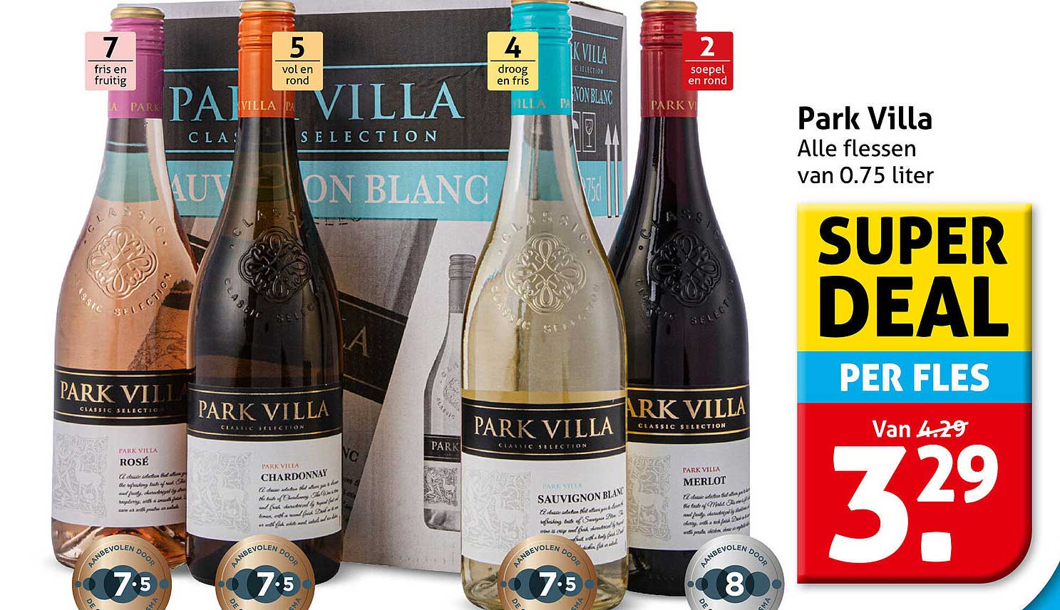 Park Villa Alle flessen van 0.75 liter SUPER DEAL PER FLES