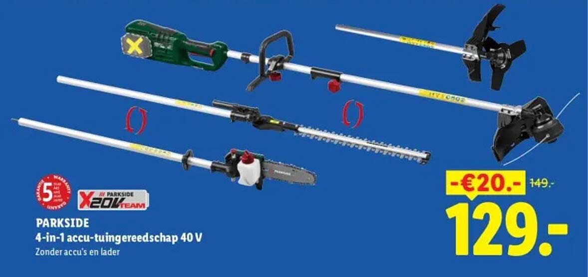 PARKSIDE 4-in-1 accu-tuingereedschap 40 V Zonder accu's en lader