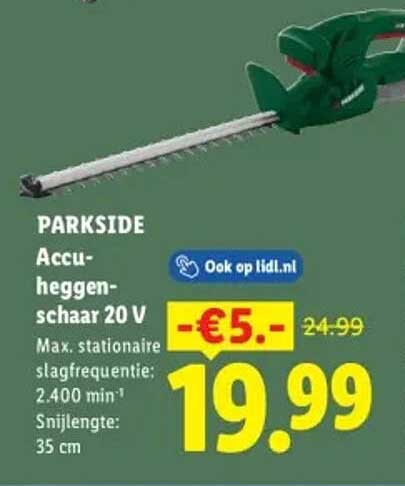 PARKSIDE Accu-heggenschaar 20 V