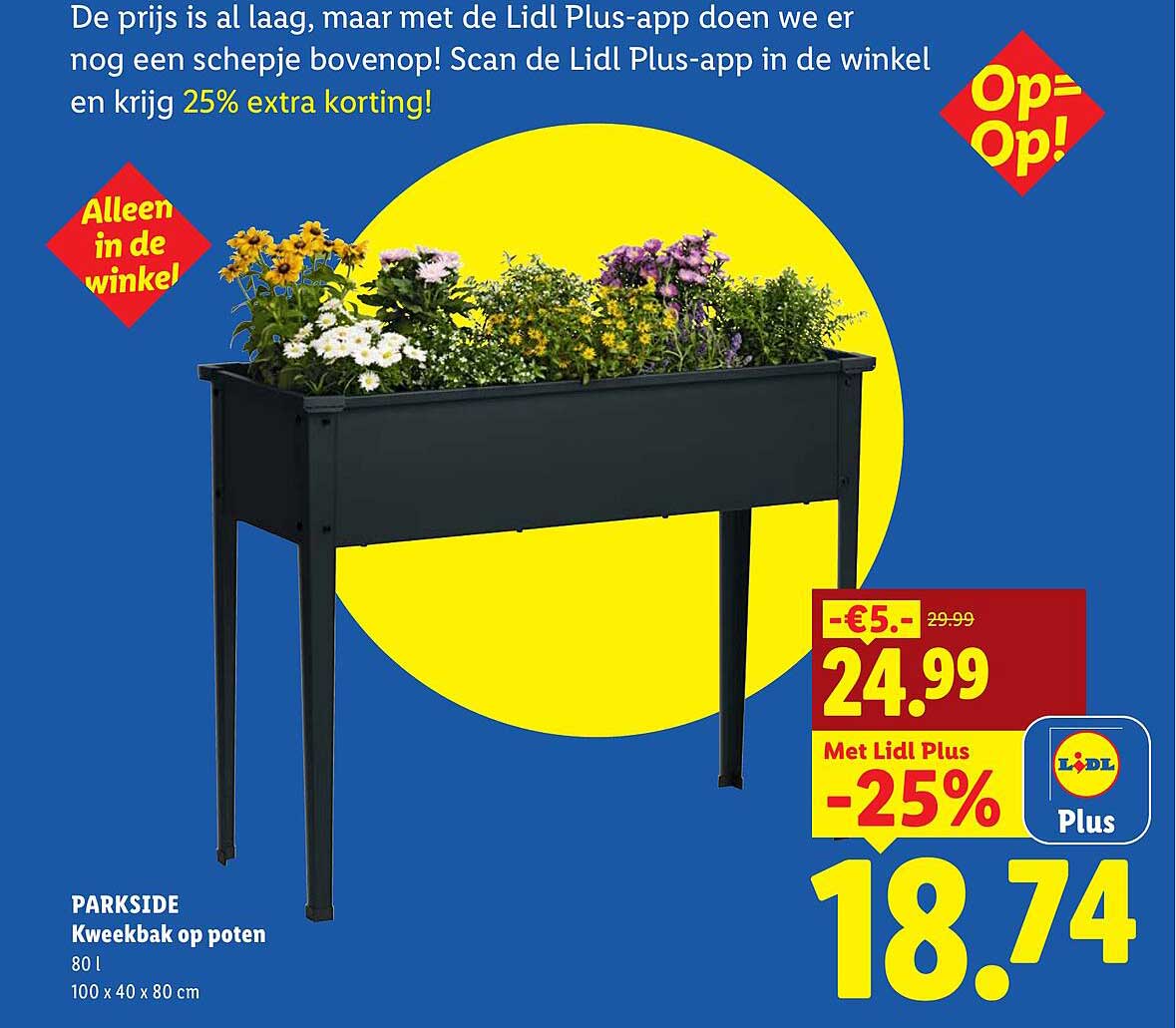 PARKSIDE Kweekbak op poten 80 l 100 x 40 x 80 cm