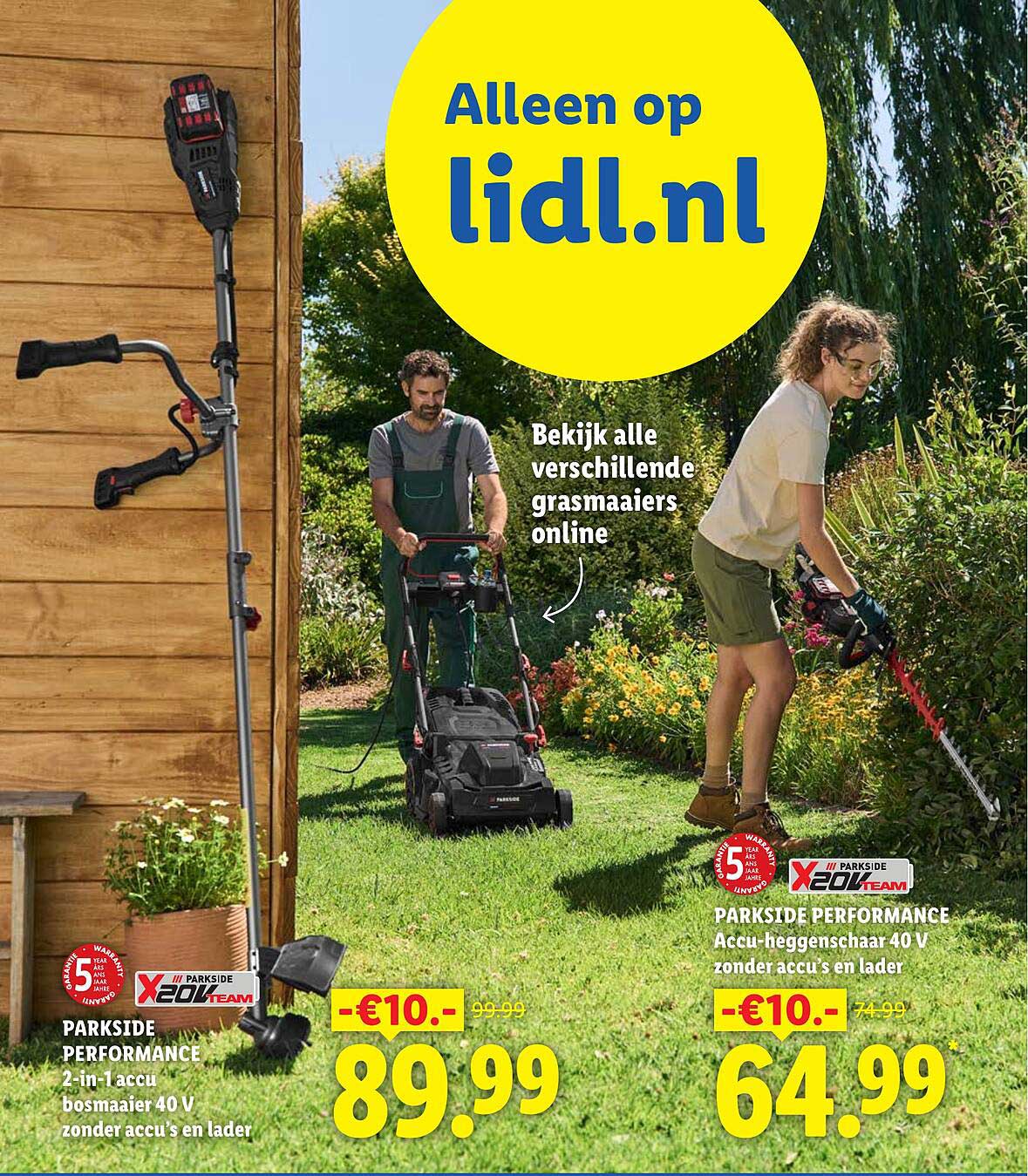 PARKSIDE PERFORMANCE 2-in-1 accu bosmaaier 40 V zonder accu’s en lader