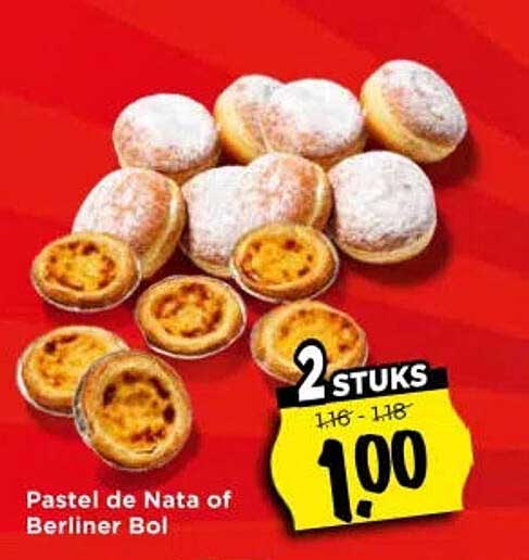 Pastel de Nata of Berliner Bol 2 STUKS
