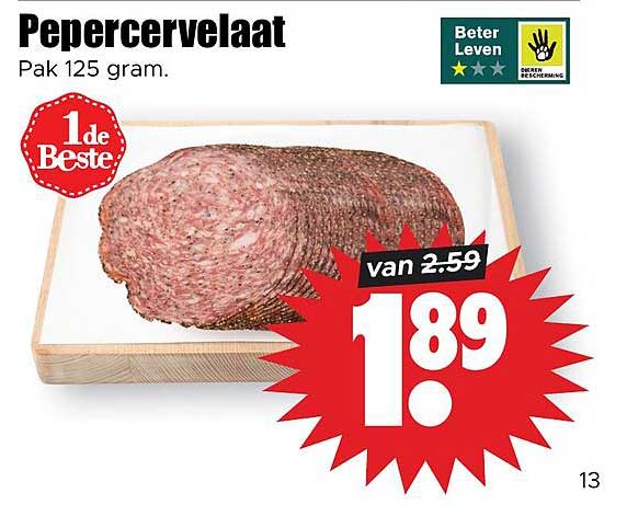 Pepercervelaat Pak 125 gram.
