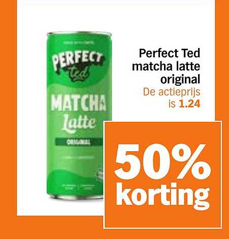 Perfect Ted matcha latte original 50% korting