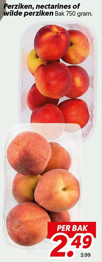 Perziken, nectarines of wilde perziken Bak 750 gram