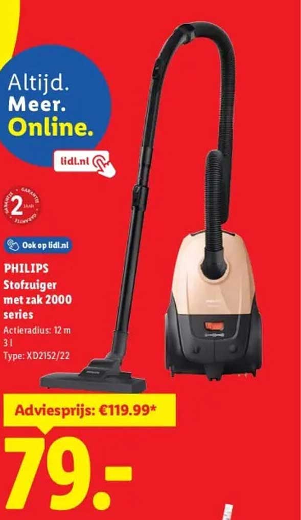PHILIPS Stofzuiger met zak 2000 series