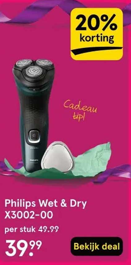 Philips Wet & Dry X3002-00 20% korting