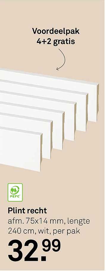 Plint recht 4+2 gratis