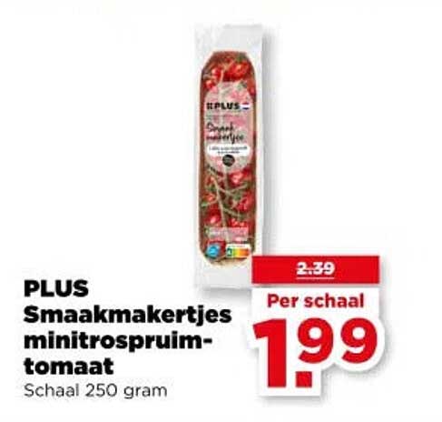 PLUS Smaakmakertjes minitrospruim-tomaat Schaal 250 gram