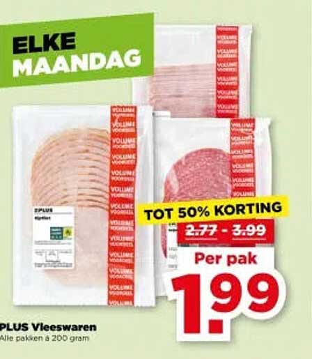 PLUS Vleeswaren TOT 50% KORTING