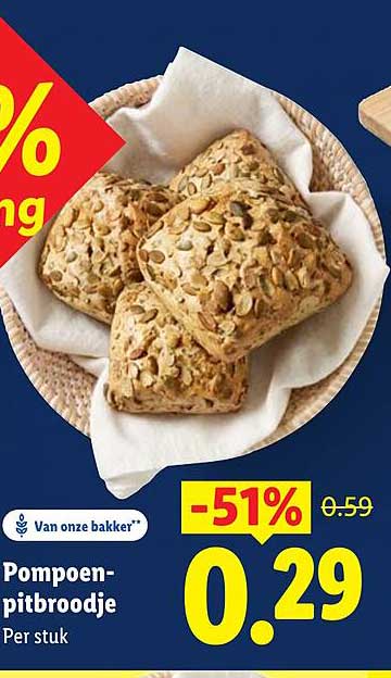 Pompoen-pitbroodje -51%
