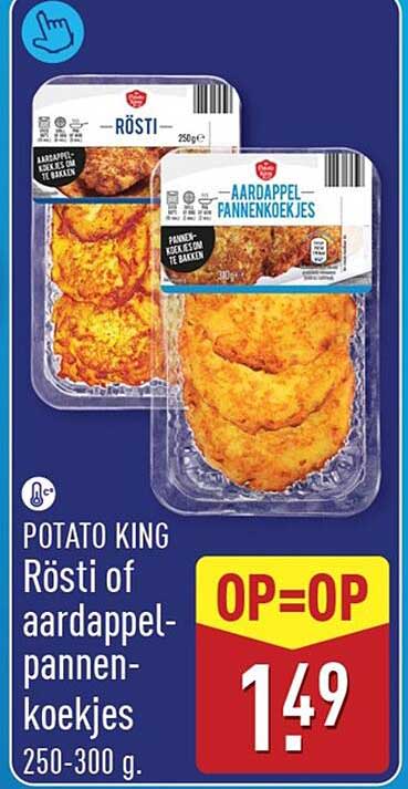 POTATO KING Rösti of aardappel-pannenkoekjes 250-300 g. OP=OP
