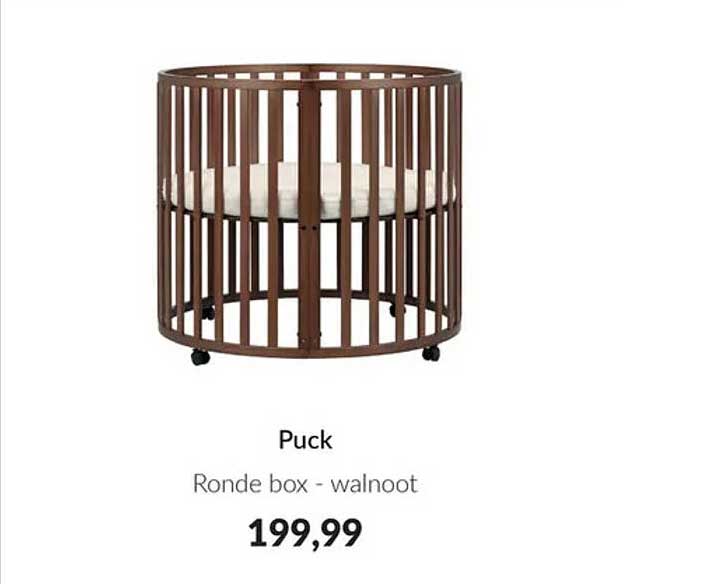 Puck Ronde box - walnoot