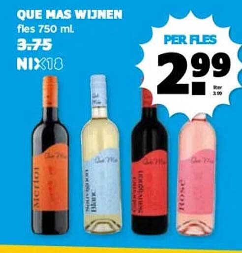 QUE MAS WIJNEN fles 750 ml