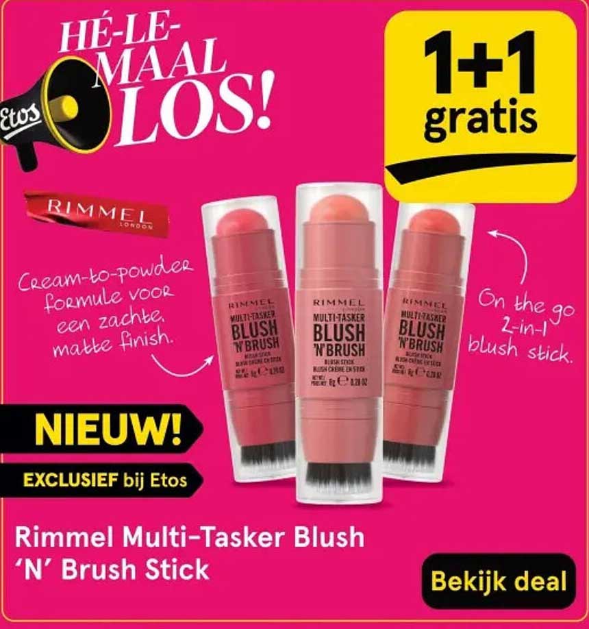 Rimmel Multi-Tasker Blush ‘N’ Brush Stick 1+1 gratis