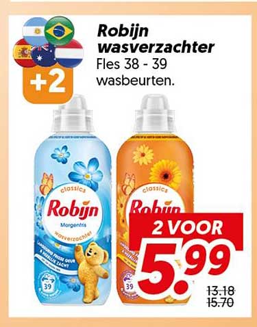 Robijn wasverzachter Fles 38 - 39 wasbeurten +2