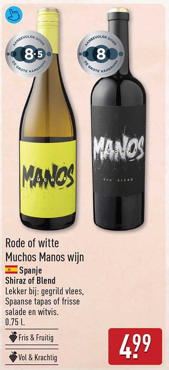 Rode of witte Muchos Manos wijn