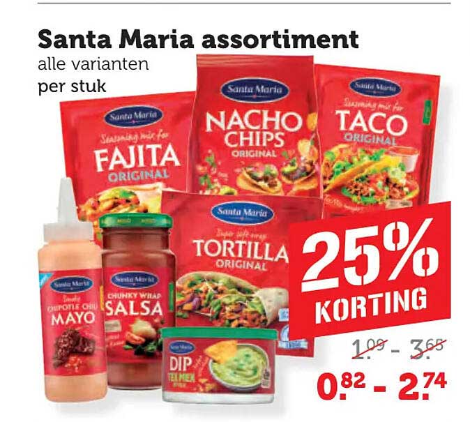 Santa Maria assortiment alle varianten per stuk 25% korting