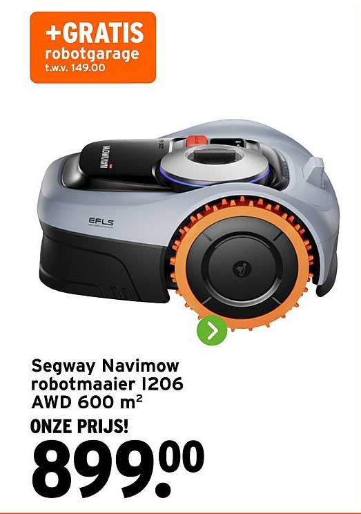 Segway Navimow robotmaaier i206 AWD 600 m² +GRATIS robotgarage t.w.v. 149.00