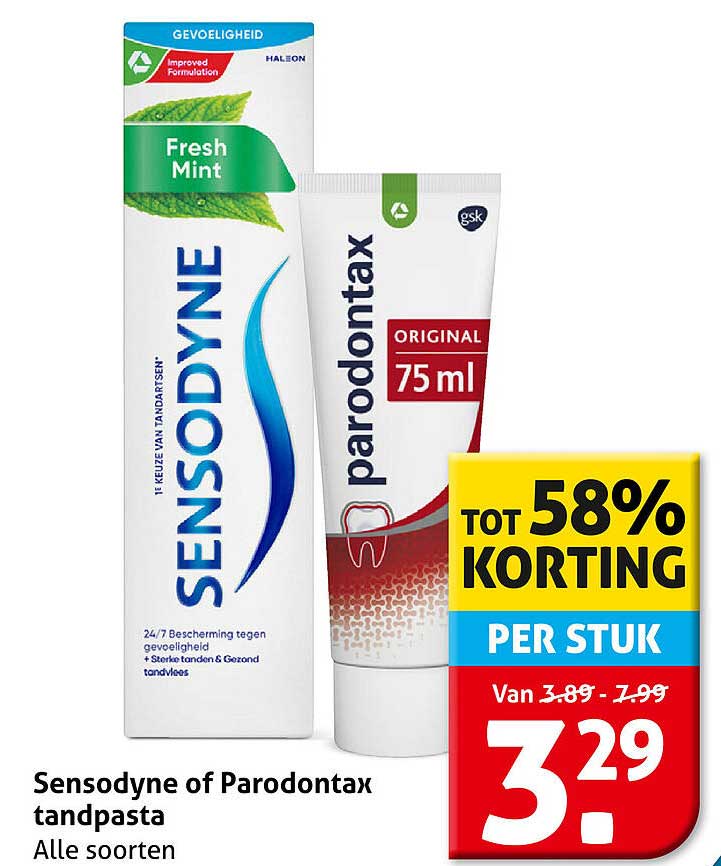 Sensodyne of Parodontax tandpasta Alle soorten