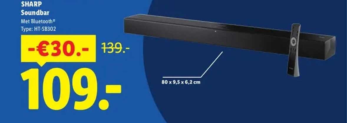 SHARP Soundbar Met Bluetooth® Type: HT-SB302
