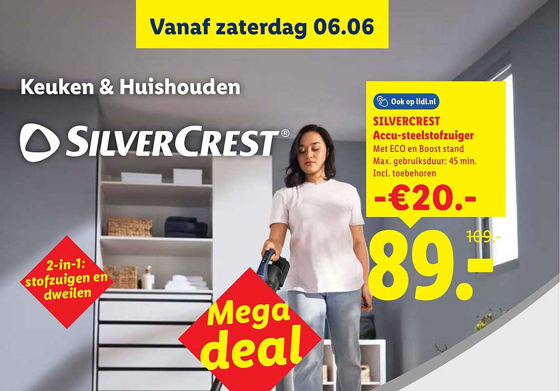 SILVERCREST Accu-steelstofzuiger Met ECO en Boost stand Max. gebruiksduur: 45 min. Incl. toebehoren -€20.- Mega deal