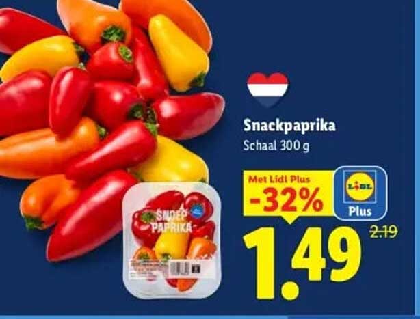 Snackpaprika Schaal 300 g Met Lidl Plus -32%