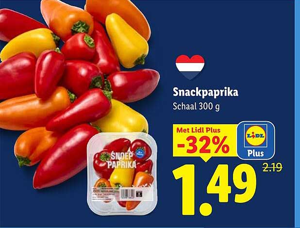 Snackpaprika Schaal 300 g Met Lidl Plus -32%