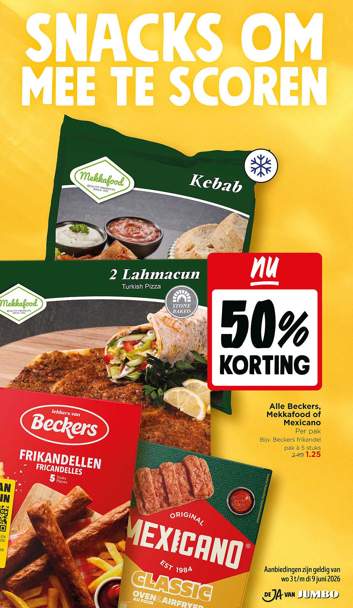 SNACKS OM MEE TE SCOREN 50% KORTING