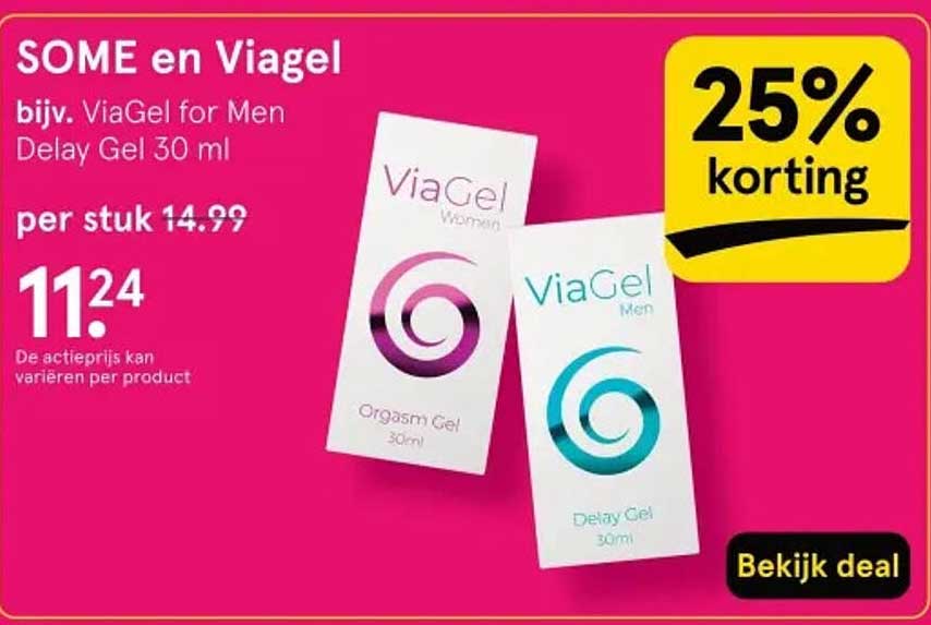SOME en Viagel bijv. ViaGel for Men Delay Gel 30 ml 25% korting