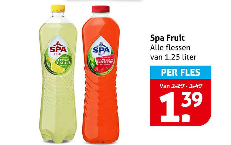 Spa Fruit Alle flessen van 1.25 liter PER FLES
