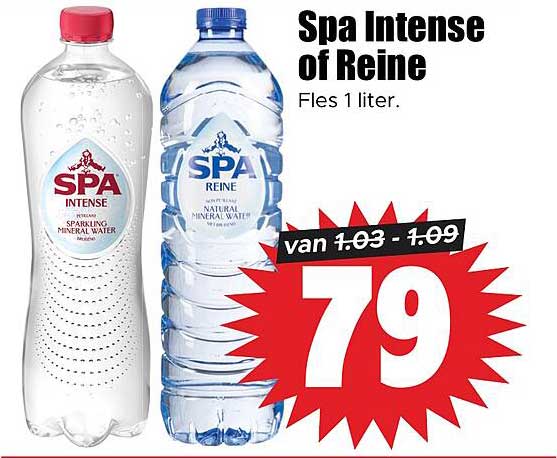 Spa Intense of Reine Fles 1 liter.