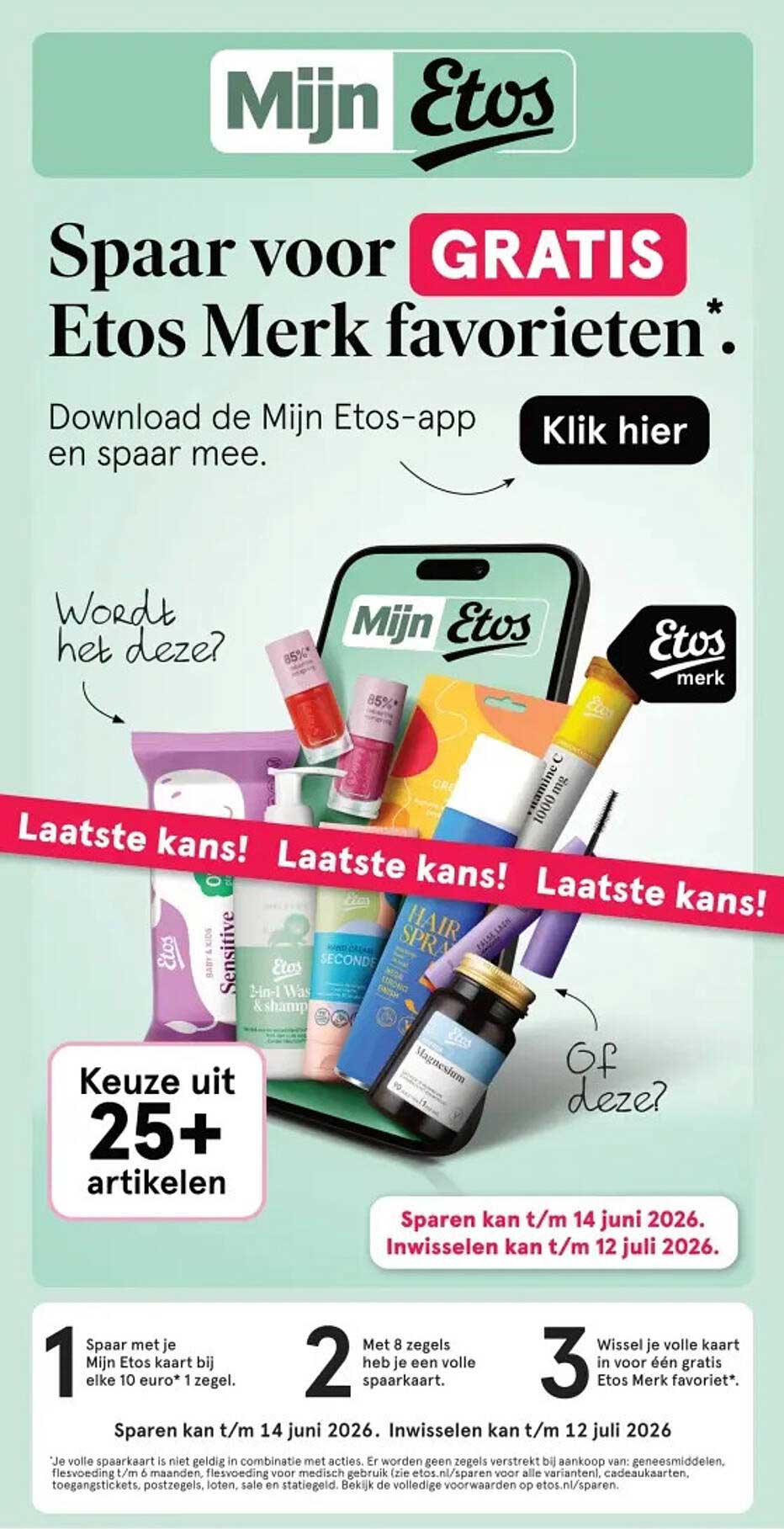 Spaar voor GRATIS Etos Merk favorieten*