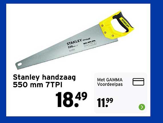 Stanley handzaag 550 mm 7TPI