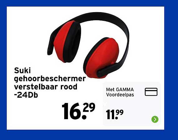 Suki gehoorbeschermer verstelbaar rood -24Db