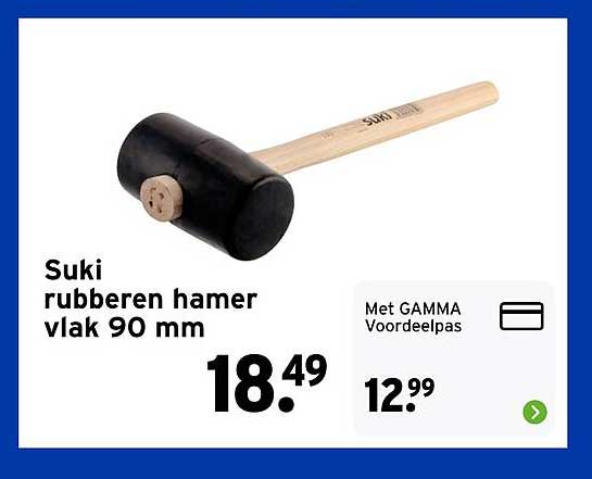 Suki rubberen hamer vlak 90 mm