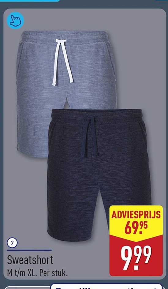 Sweatshort M t/m XL. Per stuk