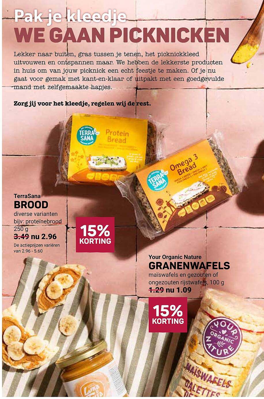 TerraSana BROOD diverse varianten, bijv: proteïnebrood 250 g 15% KORTING