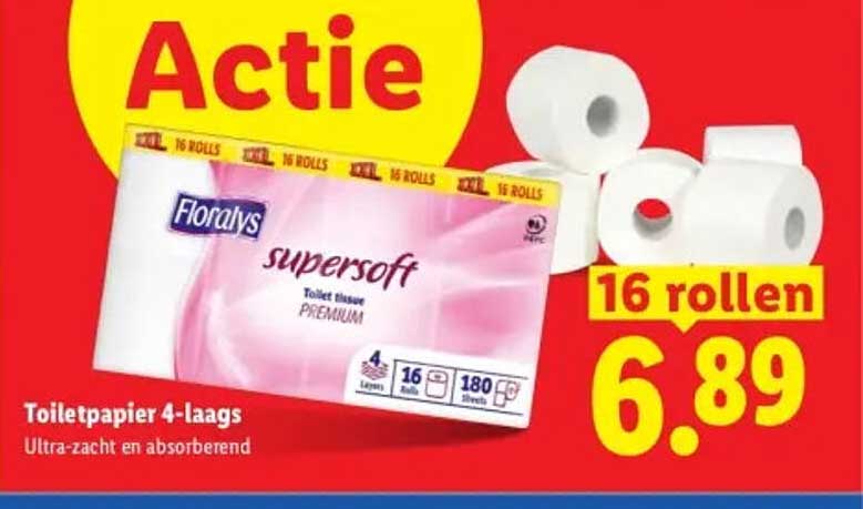 Toiletpapier 4-laags 16 rollen